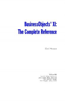 BusinessObjects XI (Release 2) The Complete Reference