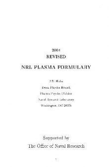 The Natl. Plasma physics formulary