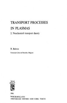 Transport processes in plasmas