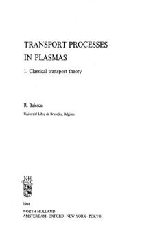 Transport processes in plasmas