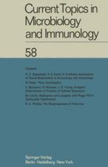 Current Topics in Microbiology and Immunology: Ergebnisse der Mikrobiologie und Immunitatsforschung