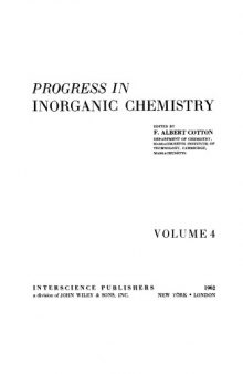Progress in Inorganic Chemistry, Vol 4