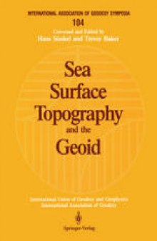 Sea Surface Topography and the Geoid: Edinburgh, Scotland, August 10–11, 1989