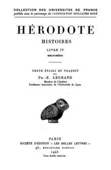 Hérodote: Livre IV Melpomène