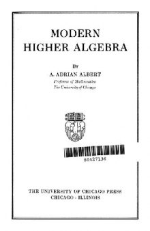 Modern higher algebra 