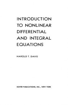 Introduction to nonlinear differential and integral equations