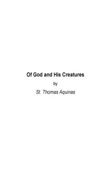 Of God & His Creatures