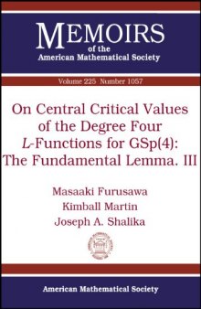 On central critical values of the degree four L-functions for GSp(4): the fundamental lemma. III