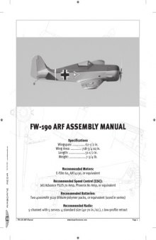 FW-190 ARF Assembly Manual