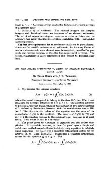 On the Characteristic Values of Linear Integral Equations