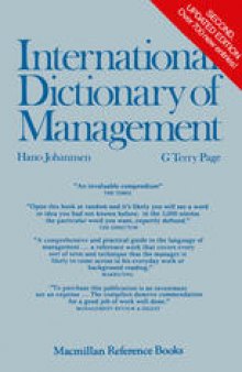International Dictionary of Management