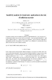 [Article] Sensitivity analysis for trend tests application to the risk of radiation exposure