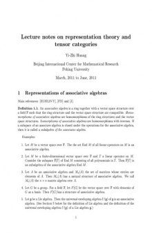 Lecture notes on representation theory and tensor categories [Lecture notes]