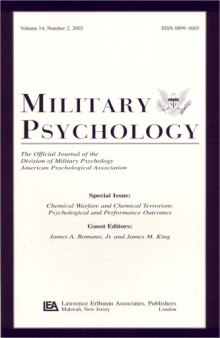 Chemical Warfare and Chemical Terrorism: Psychological and Performance Outcomes:a Special Issue of military Psychology