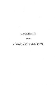 Materials for the Study of Variation 
