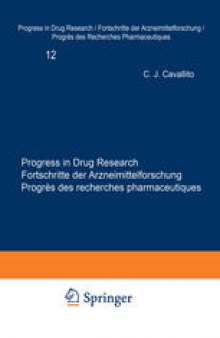 Progress in Drug Research / Fortschritte der Arzneimittelforschung / Progrès des recherches pharmaceutiques