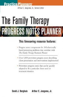 The Family Therapy Progress Notes Planner (Practice Planners)