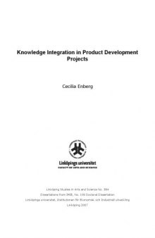 Knowledge integration in product development projects