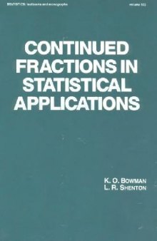 Continued fractions in statistical applications
