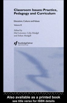 Education, Culture and Values: Including (Values, Culture and Education Series)