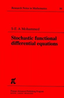 Stochastic Functional Differential Equations (Chapman & Hall/CRC Research Notes in Mathematics Series)