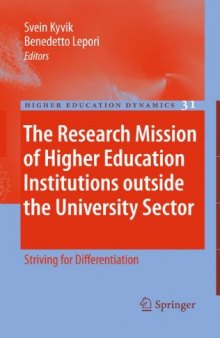 The Research Mission of Higher Education Institutions outside the University Sector: Striving for Differentiation