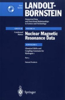 Chemical Shifts and Coupling Constants for Hydrogen-1. Part 3: Natural Products