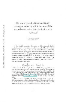 On a new type of rational and highly convergent series, by which the ratio of the circumference to the diameter is able to be expressed