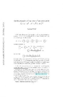 On the expansion of the power of any polynomial