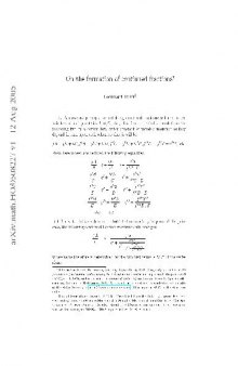 On the formation of continued fractions
