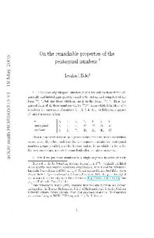 On the remarkable properties of the pentagonal numbers