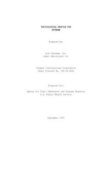 Toxicological profiles - Styrene