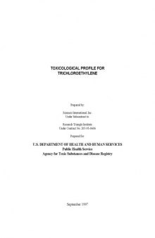Toxicological profiles - Trichloroethylene