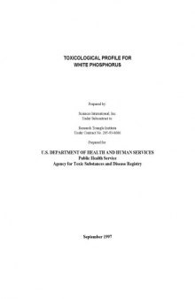 Toxicological profiles - White Phosphorus