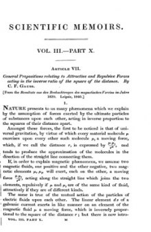 [Article] General Propositions relating to Attractive and Repulsive Forces acting in the inverse ratio of the square of the distance