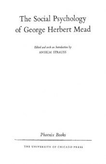 The Social Psychology of George Herbert Mead