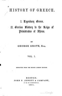 History of Greece, Volume 01 of 12, reprinted from the second London edition