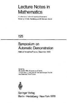 Symposium on Automatic Demonstration