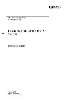 Fundamentals of the UNIX System. Instructor Guide