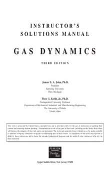 Gas Dynamics Instructor's Solution Manual