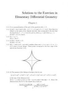 Instructor's Solutions Manual to Elementary Differential Geometry