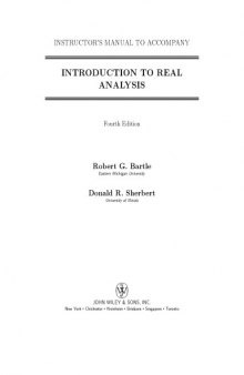 Instructors Manual - Introduction to Real Analysis