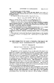 On the Correction to Sahas Formula for Small Deviations from Thermodynamic Equilibrium