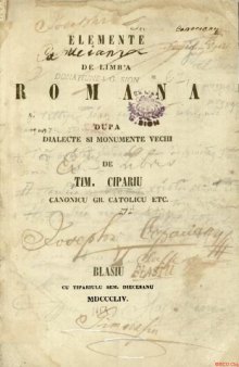 Elemente de limba română după dialecte şi monumente vechi 