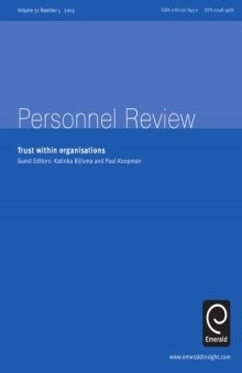 Personnel Review Trust within organisations (Volume 32 Number 5 2003)
