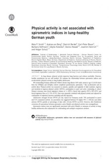Physical activity is not associated with spirometric indices in lung-healthy German youth [article]