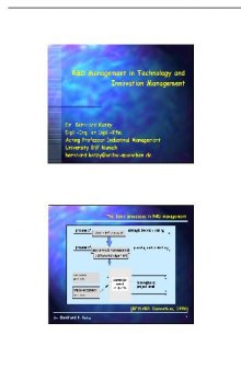 R&D Management in Technology and Innovation Management