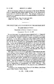 The Structure and Dimensions of the Benzene Ring