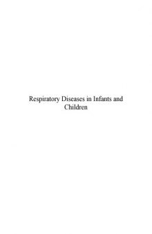 Respiratory Diseases in Infants and Children (European Respiratory Monograph)