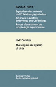 The Lung Air Sac System of Birds: A contribution to the functional anatomy of the respiratory apparatus
